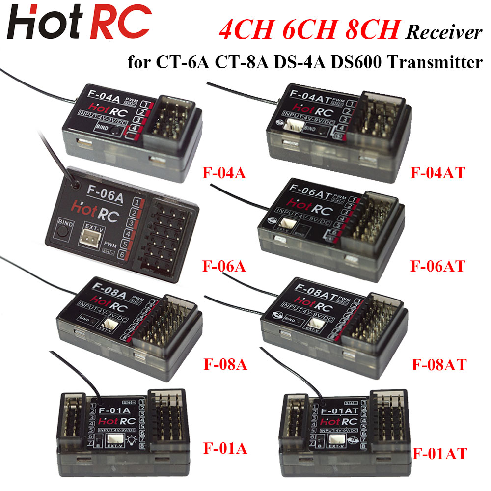 Rc Boat - Odbiornik HOTRC 2.4Ghz 4/6/8-kanałowy F-04A F-06AT