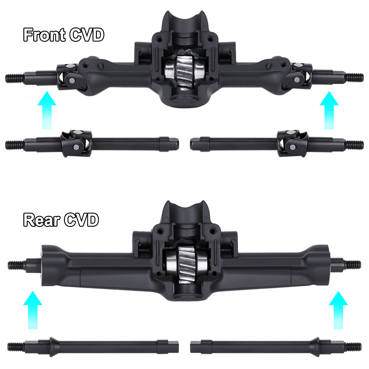 Rc Crawler Axle Parts - 4 szt. Stalowe przednie i tylne