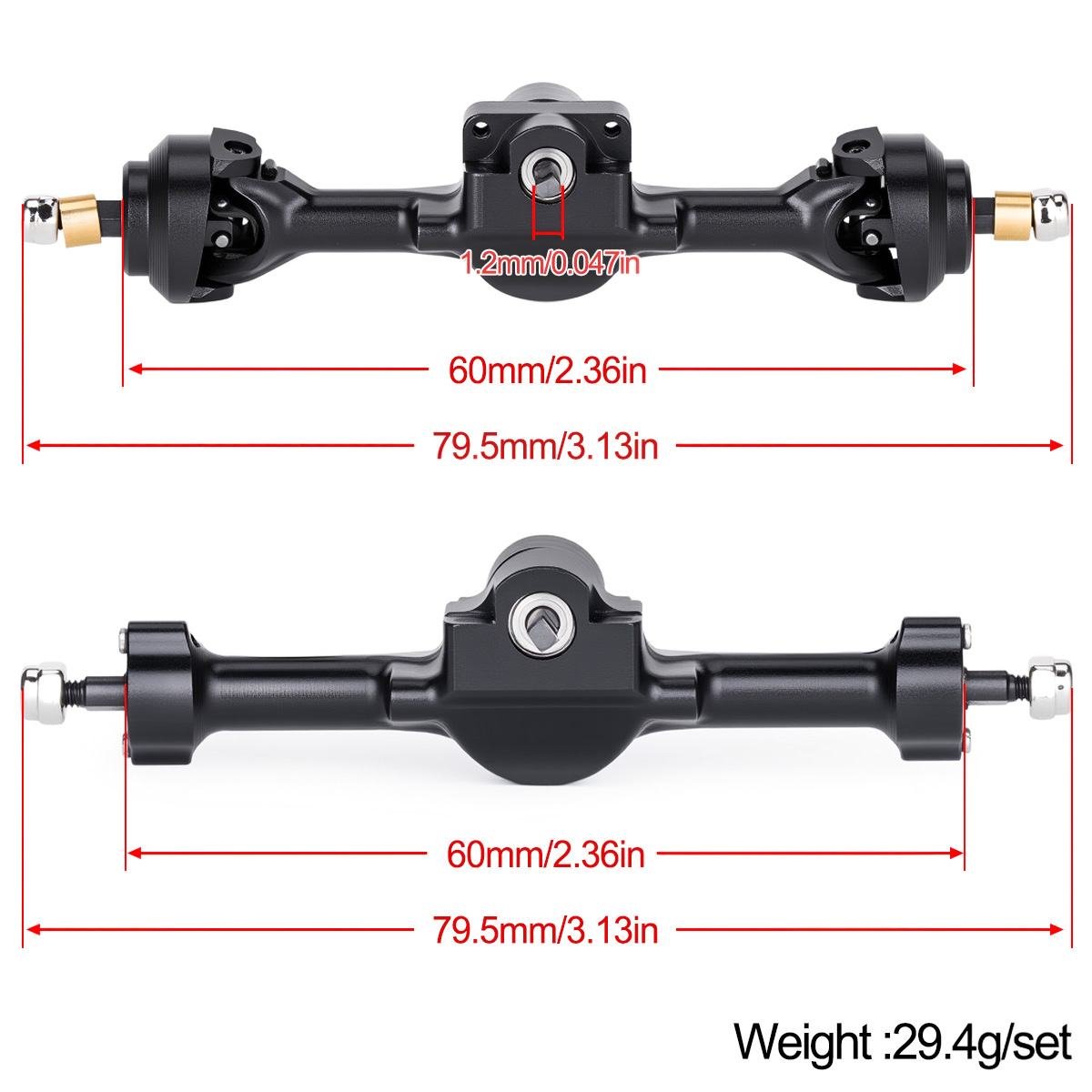 Zestaw aluminiowych osi przedn – Rc Crawler Axle Parts recenzja i cena